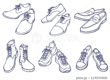 メンズシューズのイラストセット 124034800