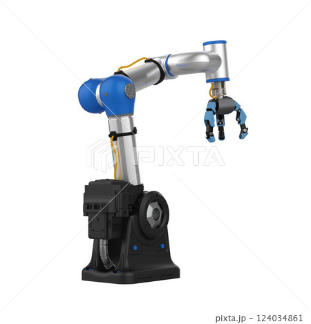 Metallic ai robotic gripper arm isolated Metallic ai robotic gripper arm isolated 124034861