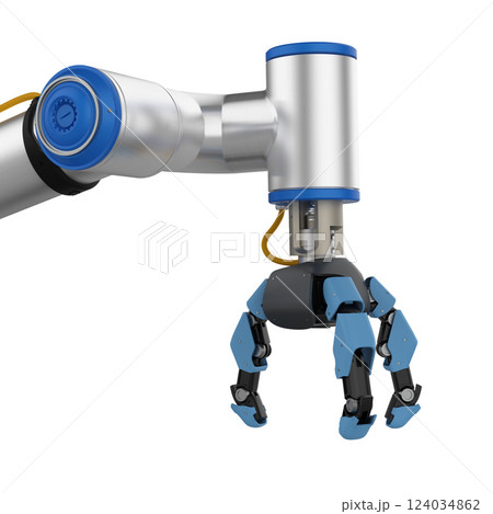 Metallic ai robotic gripper arm isolated 124034862