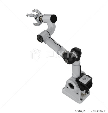 White ai robotic gripper arm isolated on white 124034874