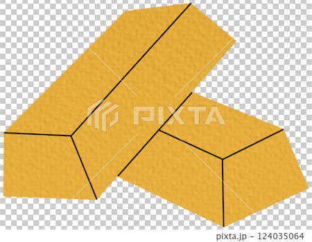 Two gold bars. Flat vector aurum bullions sticker in colored doodle style. Financial literacy or success icon or print. Monetary savings. Isolated. Two gold bars. Flat vector aurum bullions sticker in colored doodle style. Financial literacy or success icon or print. Monetary savings. Isolated. 124035064