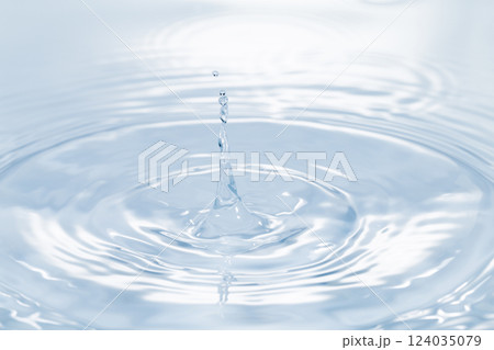 水面に落ちる水滴. 124035079