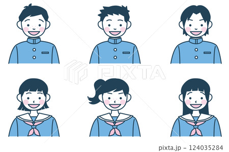 学生のイラストセット 124035284