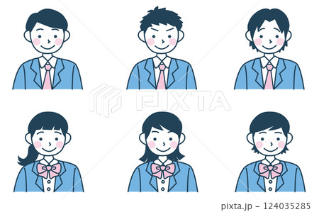 学生のイラストセット 学生のイラストセット 124035285