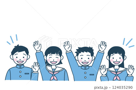 学生のイラストセット 学生のイラストセット 124035290
