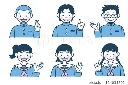 学生のイラストセット 学生のイラストセット 124035292