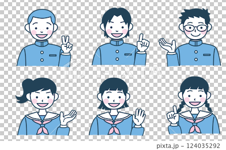 学生のイラストセット 学生のイラストセット 124035292