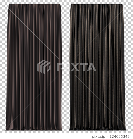 curtain isolated on a transparent background, interior decorations, 3D illustration, cg render 124035343