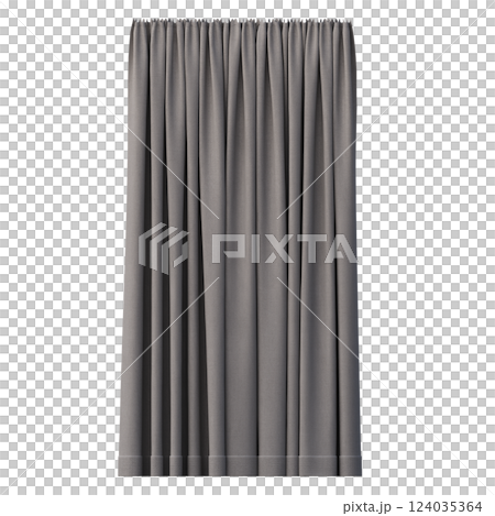 curtain isolated on a transparent background, interior decorations, 3D illustration, cg render 124035364