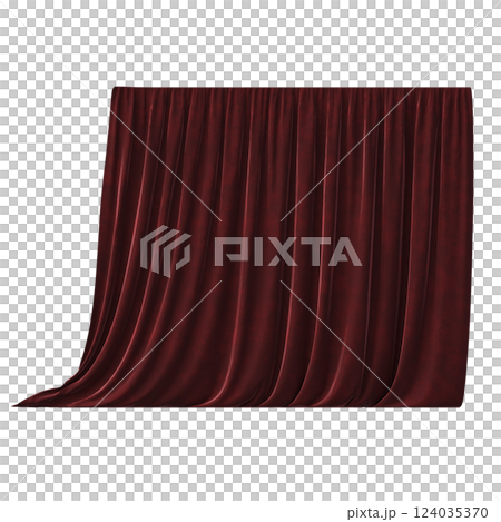 curtain isolated on a transparent background, interior decorations, 3D illustration, cg render 124035370