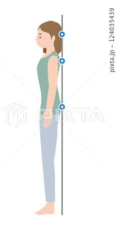 理想的な良い姿勢で立っている女性のイラスト 理想的な良い姿勢で立っている女性のイラスト 124035439