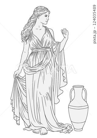 Vector Greek women. Vector Greek women. 124035489