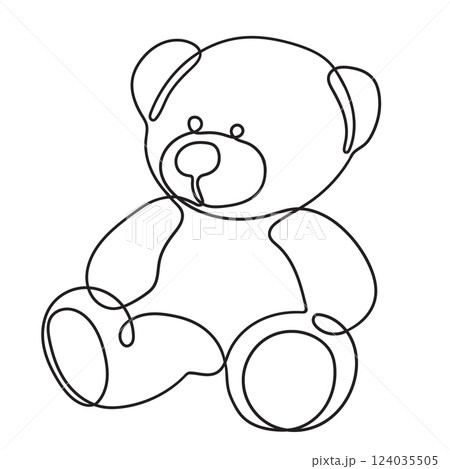 One line drawing on a white background. One line drawing on a white background. 124035505