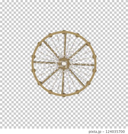 crystal chandelier for the interior isolated on transparent background, home lighting, 3D illustration, cg render 124035700