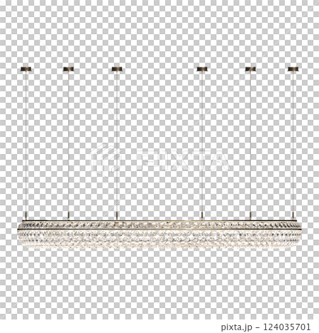 crystal chandelier for the interior isolated on transparent background, home lighting, 3D illustration, cg render 124035701