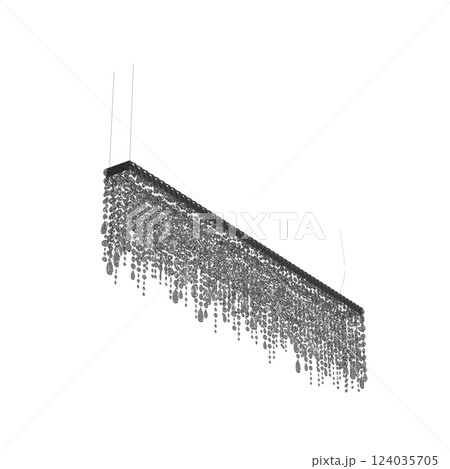 crystal chandelier for the interior isolated on transparent background, home lighting, 3D illustration, cg render 124035705