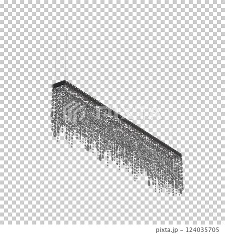 crystal chandelier for the interior isolated on transparent background, home lighting, 3D illustration, cg render 124035705
