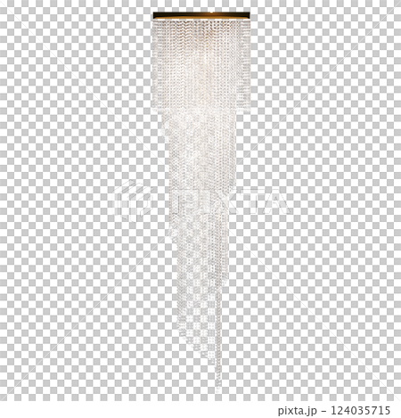 crystal chandelier for the interior isolated on transparent background, home lighting, 3D illustration, cg render crystal chandelier for the interior isolated on transparent background, home lighting, 3D illustration, cg render 124035715