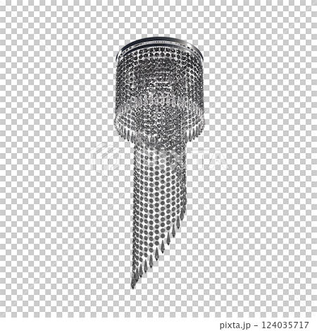crystal chandelier for the interior isolated on transparent background, home lighting, 3D illustration, cg render 124035717