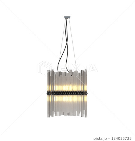 crystal chandelier for the interior isolated on transparent background, home lighting, 3D illustration, cg render crystal chandelier for the interior isolated on transparent background, home lighting, 3D illustration, cg render 124035723