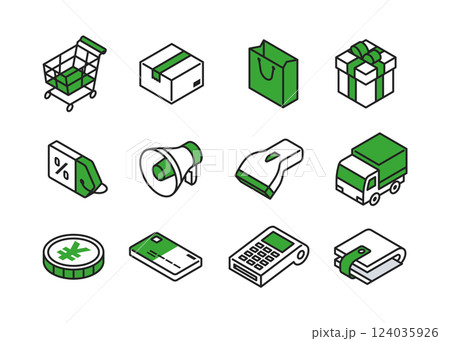 ショップアイソメアイコンセット ショップアイソメアイコンセット 124035926