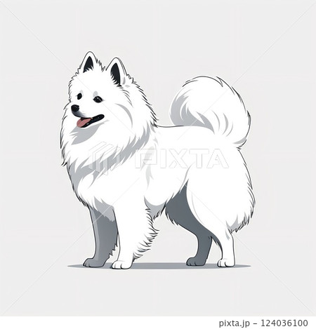 従順で忠実な日本スピッツの挿絵 124036100