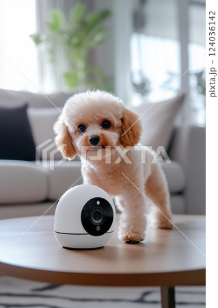 ペットの見守りカメラのイメージ プードル ペットの見守りカメラのイメージ プードル 124036142