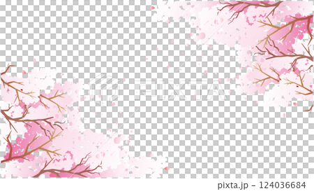 spring cherry blossom petals background 124036684