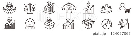 Business value icons set vector illustration. Core Business value icons set vector illustration. Core 124037065
