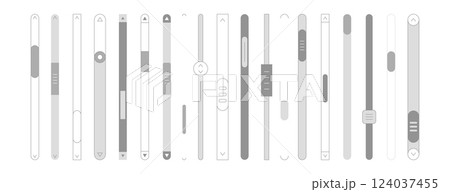Vector set of scroll bars, volume or brightness sliders for website or web page 124037455