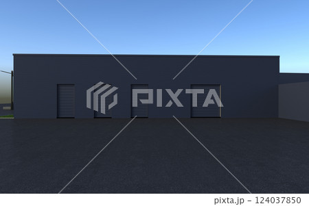 3d render exterior mall, exterior visualization, 3D illustration 124037850