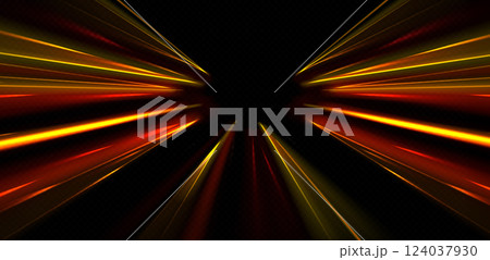 Speed perspective radial lines on black bg 124037930
