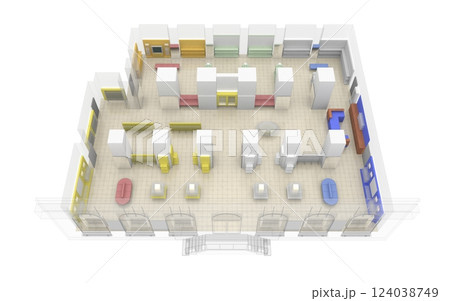 commercial premises, shop, interior visualization, 3D illustration commercial premises, shop, interior visualization, 3D illustration 124038749