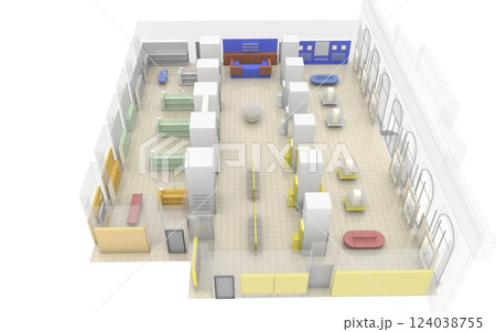 commercial premises, shop, interior visualization, 3D illustration commercial premises, shop, interior visualization, 3D illustration 124038755