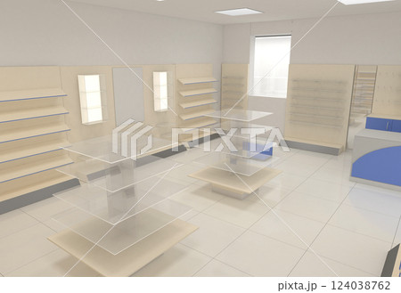 commercial premises, shop, interior visualization, 3D illustration commercial premises, shop, interior visualization, 3D illustration 124038762