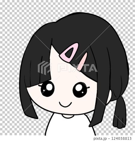 Simple hairpin girl illustration 124038813