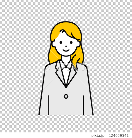 上半身のポーズ_シンプルな会社員の女性01 124039541