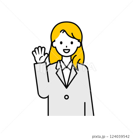 上半身のポーズ_シンプルな会社員の女性02 124039542