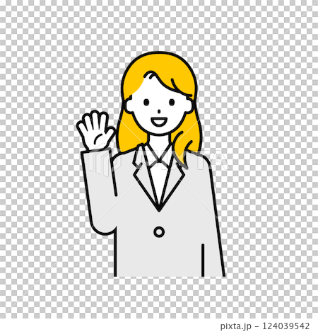 上半身のポーズ_シンプルな会社員の女性02 124039542