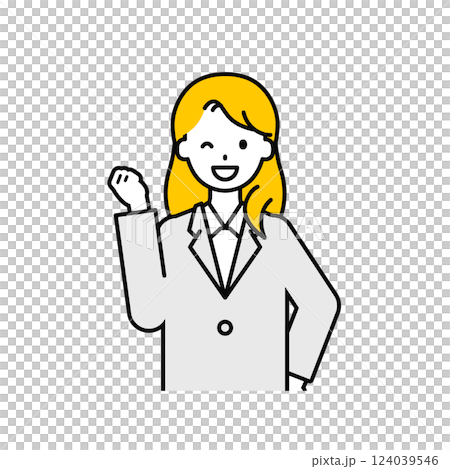 Upper body pose_simple office worker woman 05 124039546