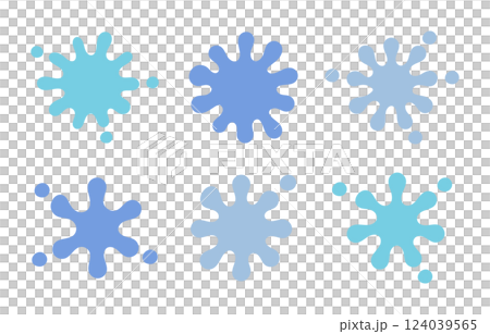 Colorful paint, ink stains, splashes, blue 124039565