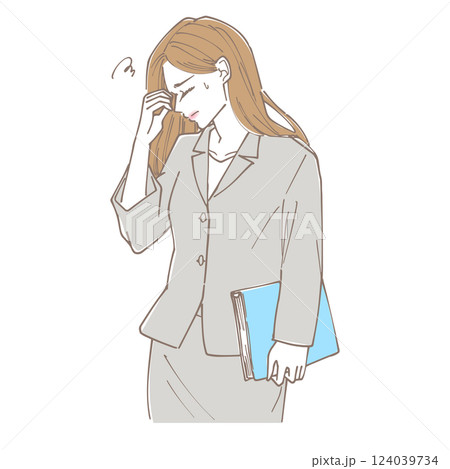 疲れが溜まっているようなビジネスマンの女性 124039734