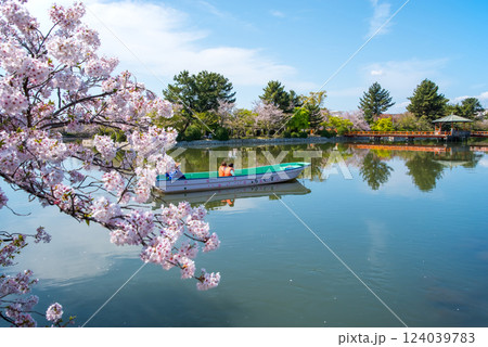 九華公園(桑名市)の桜・水郷舟めぐり 124039783