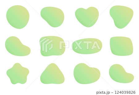 カラフル ゆるふわ 流体シェイプ セット　緑 124039826