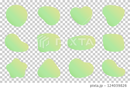 カラフル ゆるふわ 流体シェイプ セット　緑 124039826