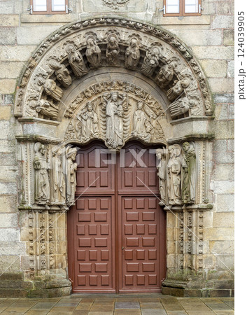 Door of an old building, Santiago de Compostela, Spain 124039905