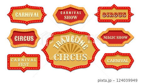 Light bulb cartoon signboards Light bulb cartoon signboards 124039949