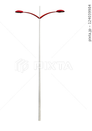 Street lamppost, isolated over white 124039984
