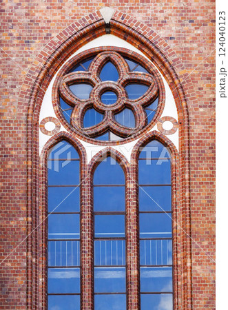Window of a gothic cathedral 124040123