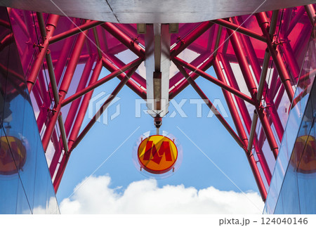 Metro entrance, view from inside, Warsaw 124040146